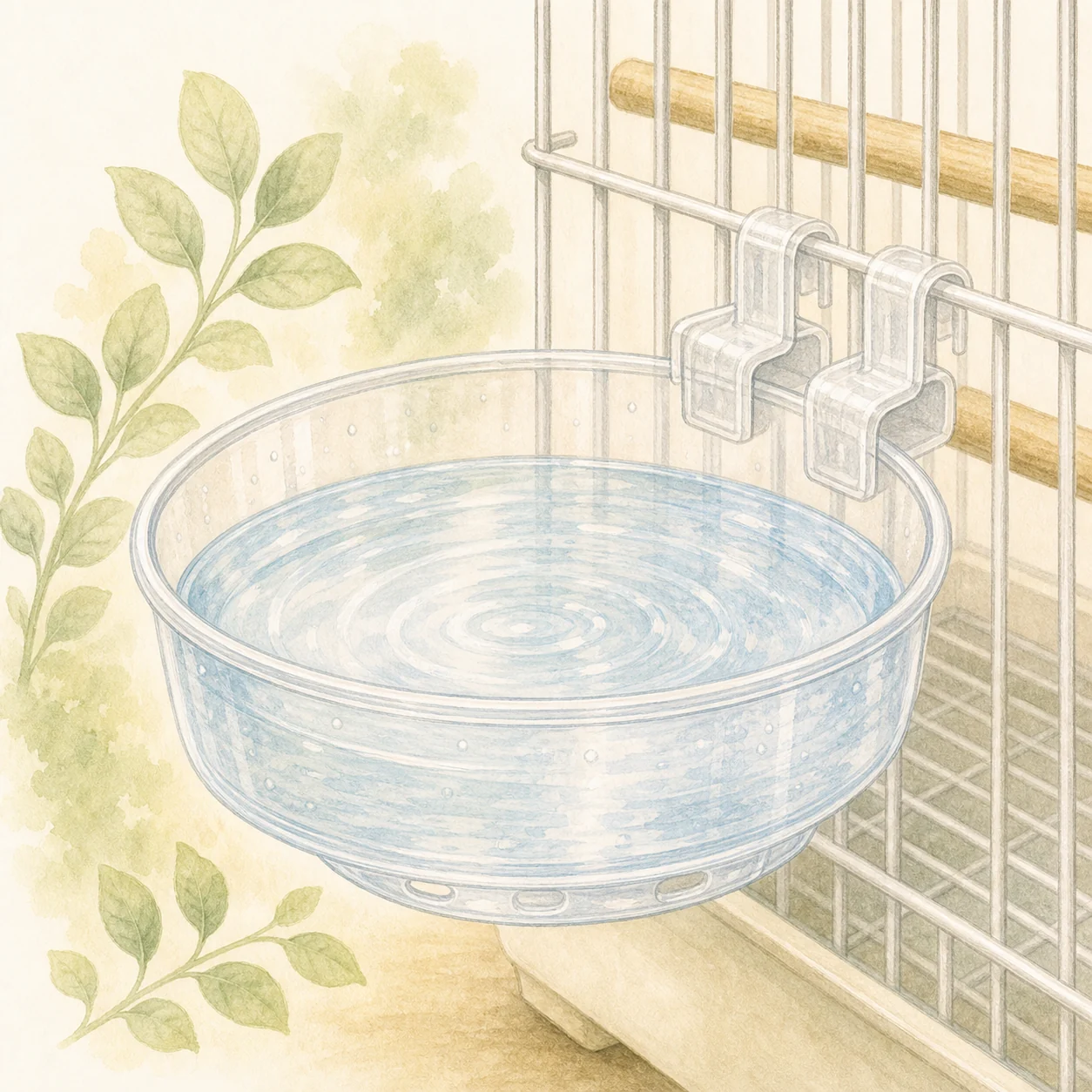 水浴び容器のイラスト