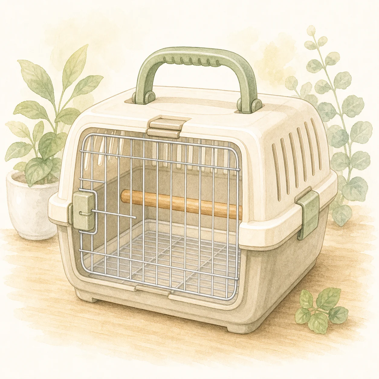 鳥 キャリー 移動用ケージのイラスト