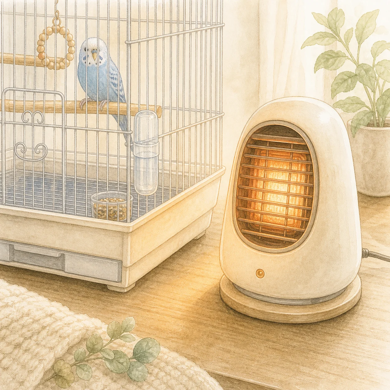 小動物用ヒーター 100W セラミックヒーターのイラスト