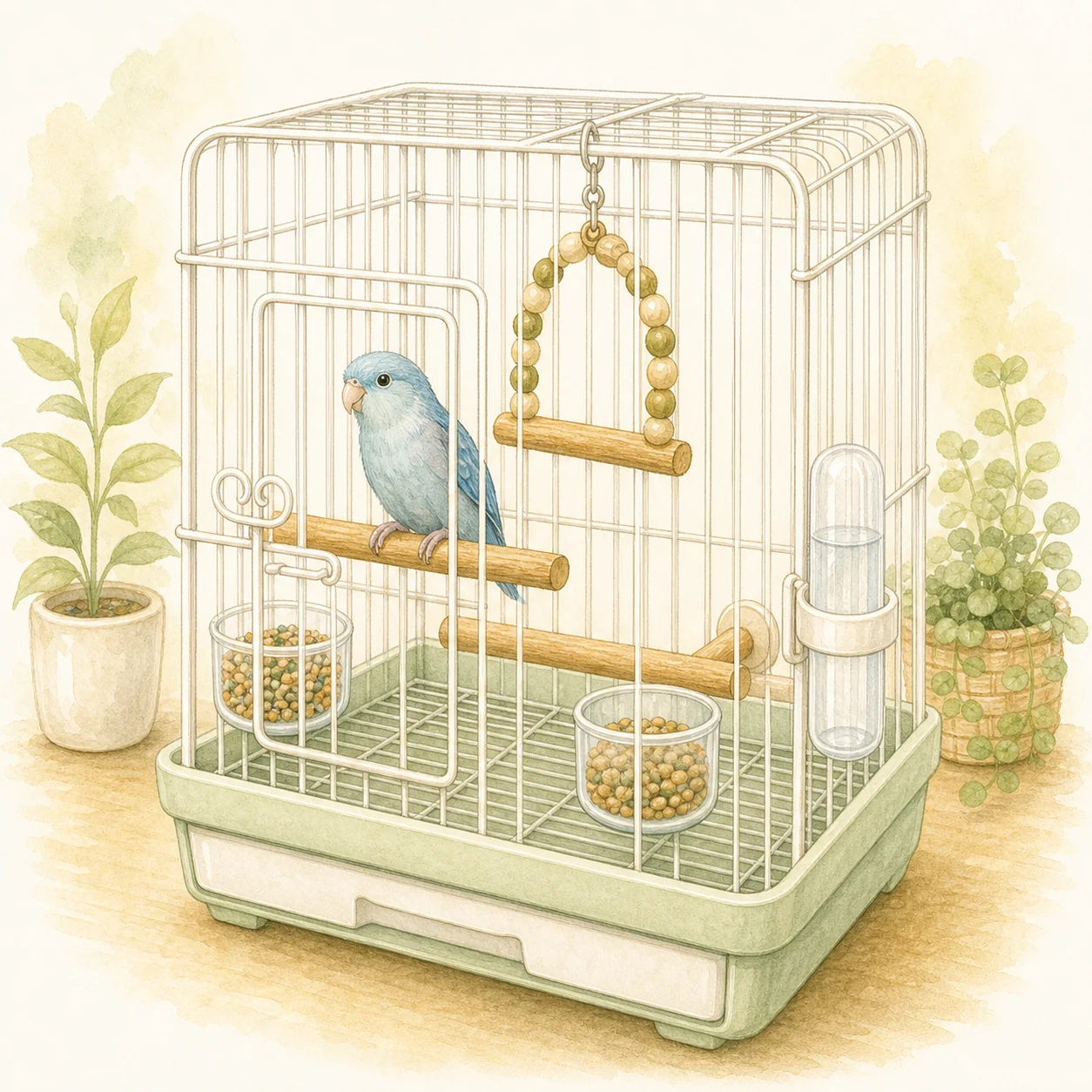 マメルリハ ケージのイラスト