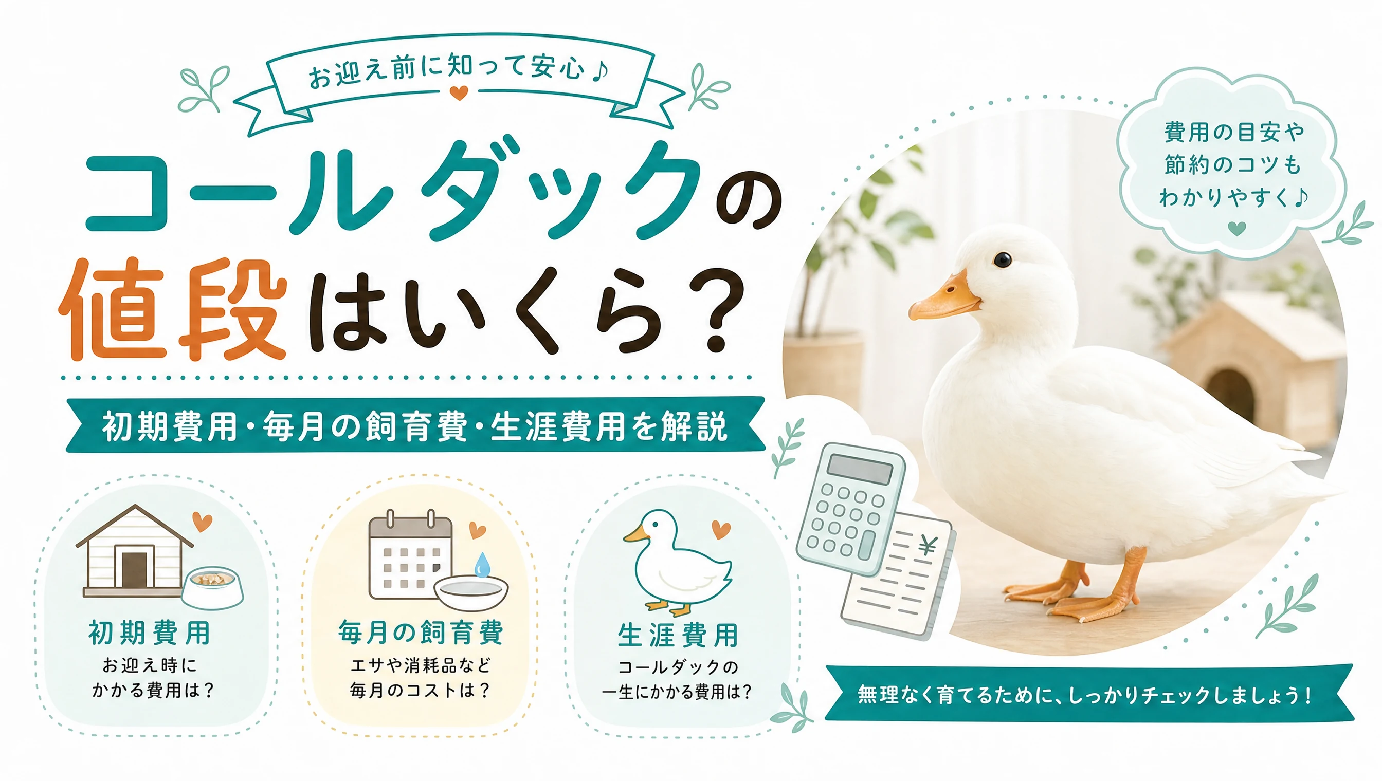 コールダックの値段と飼育費用の解説
