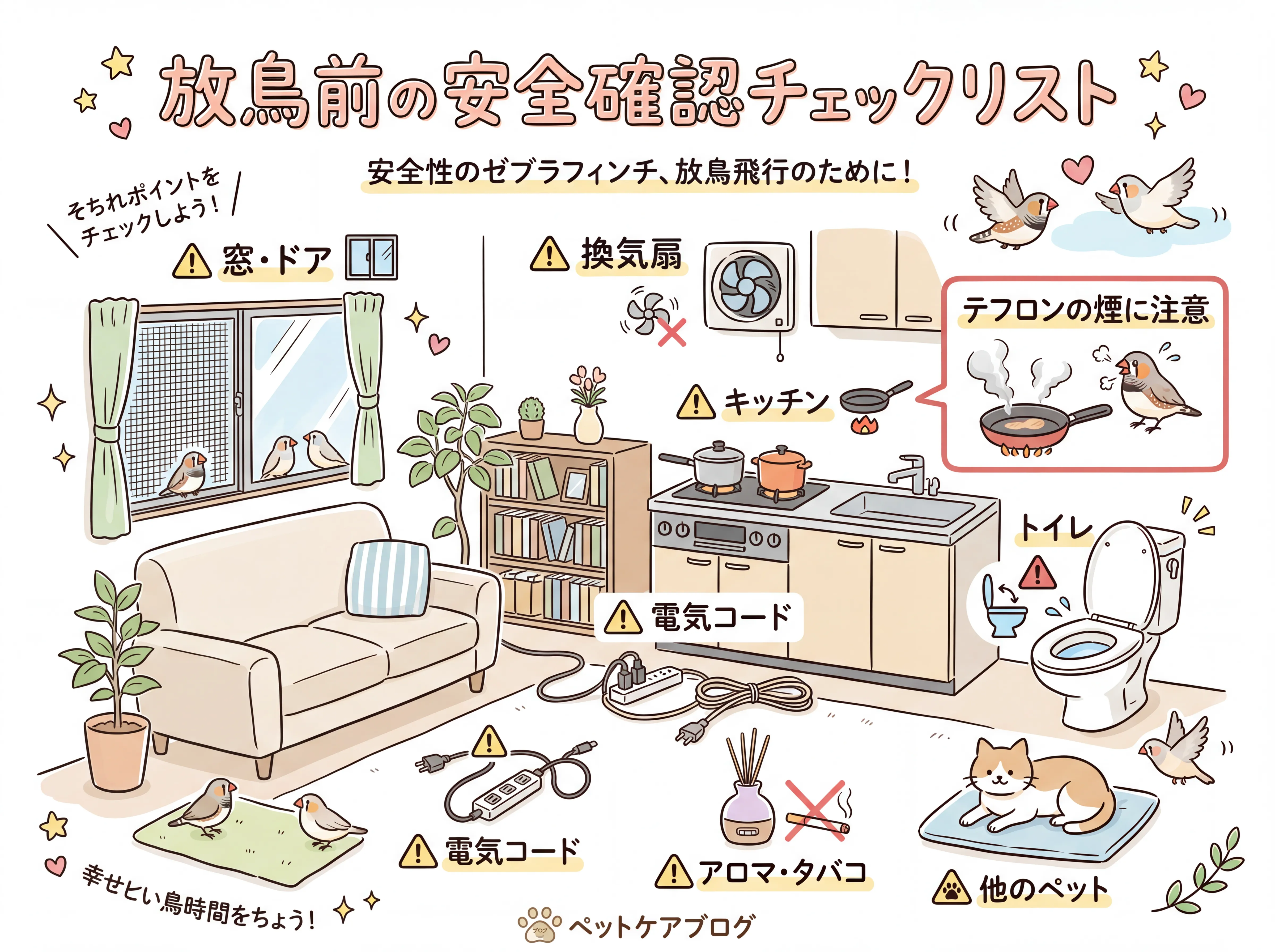 キンカチョウの放鳥時の注意点