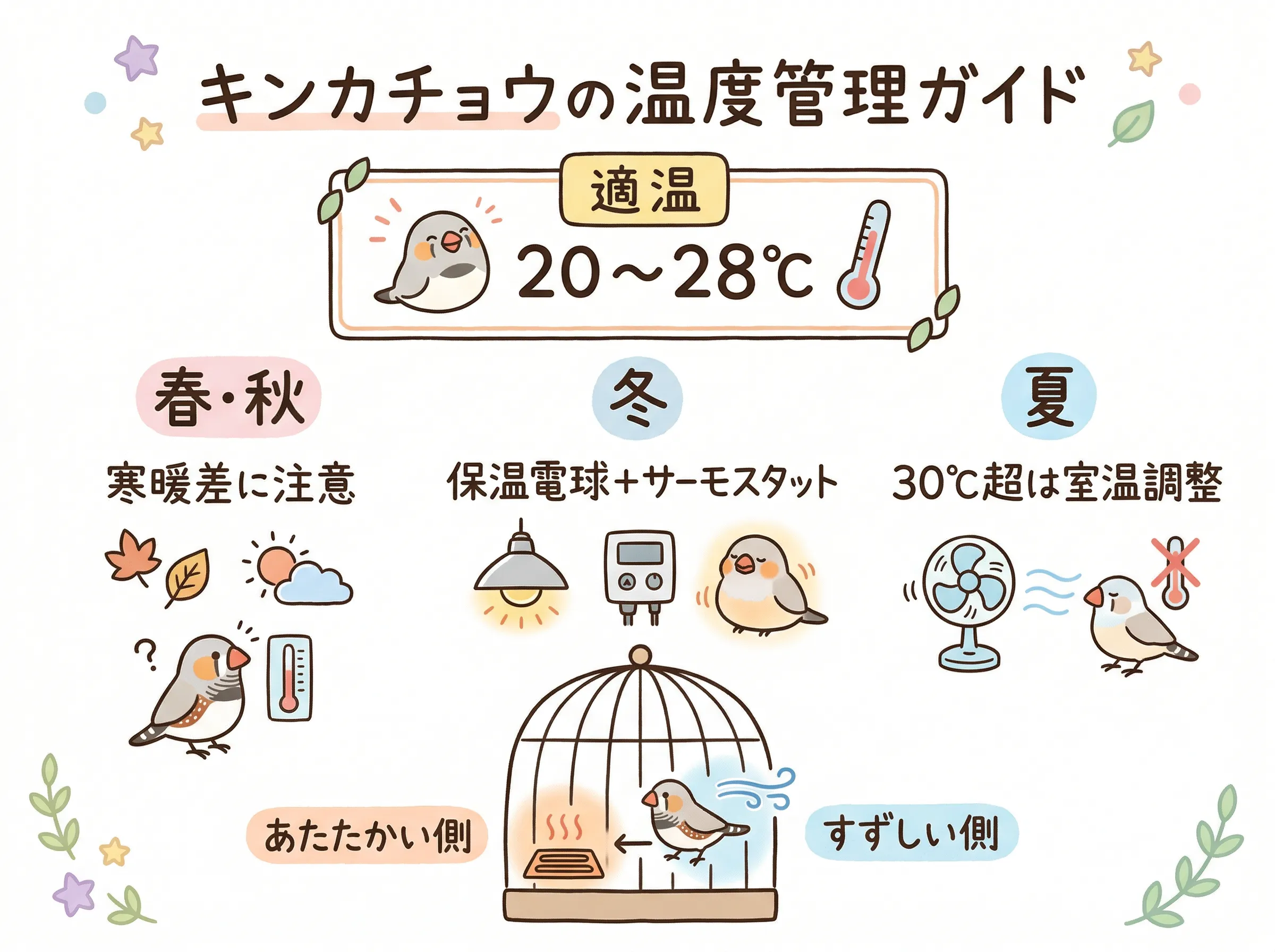 キンカチョウの温度管理について
