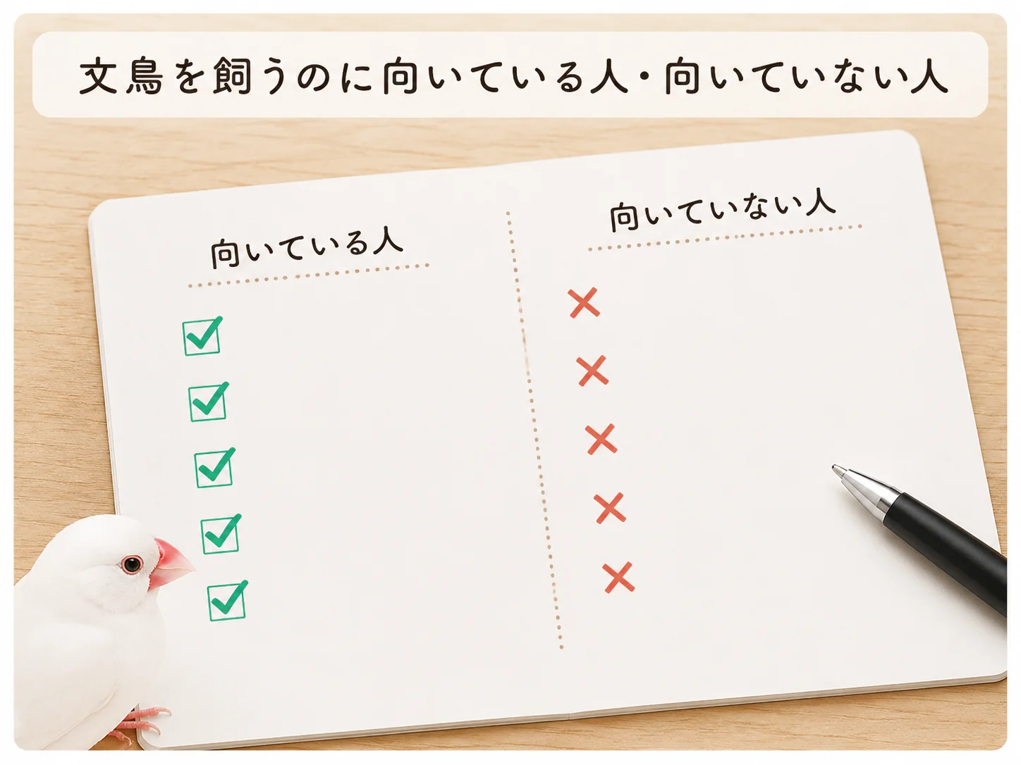 文鳥を飼うのに向いている人と向いていない人