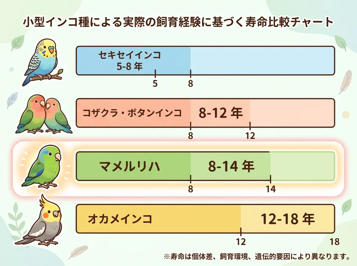 小型インコとの寿命比較