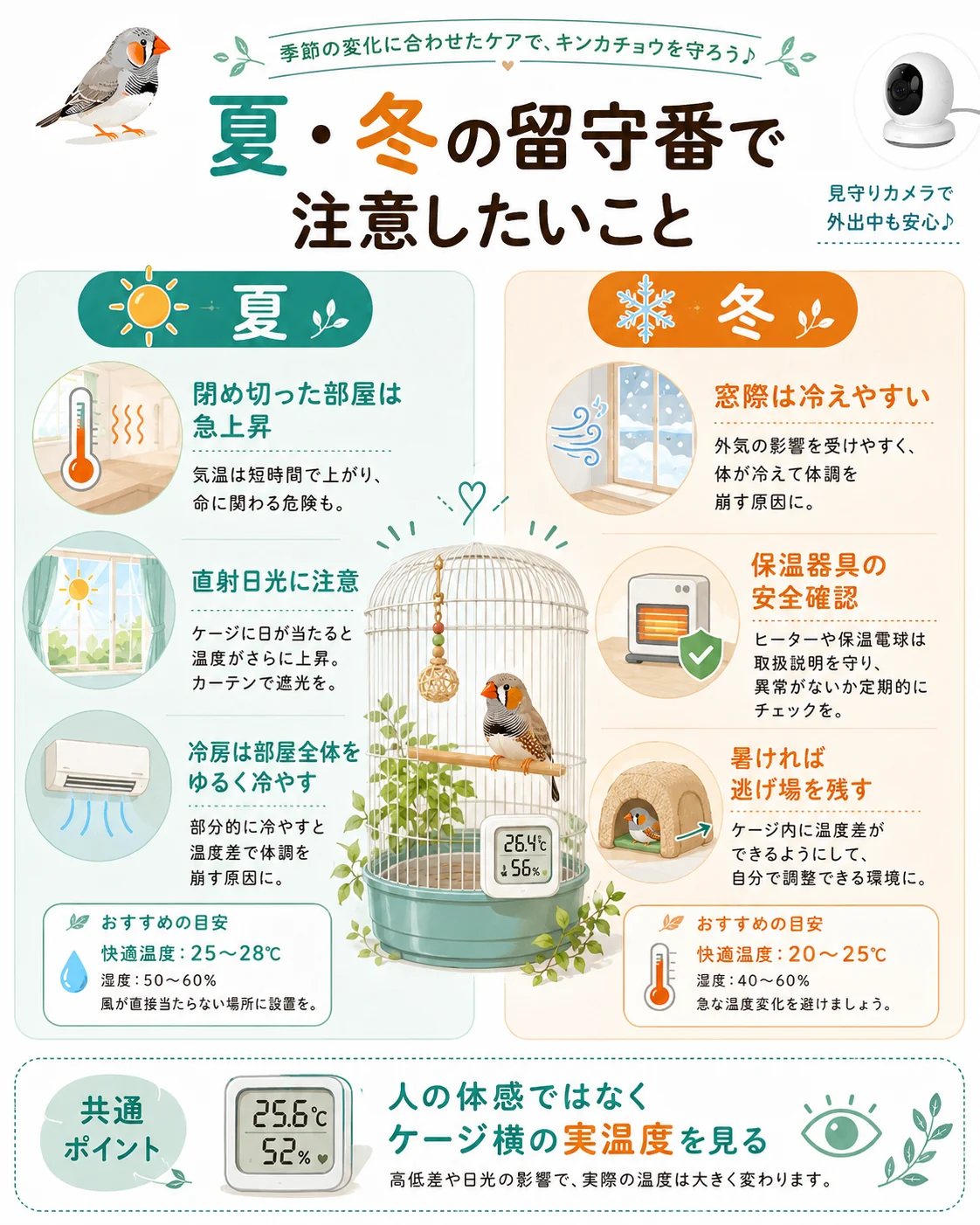 夏と冬の留守番で注意したい温度管理のポイント