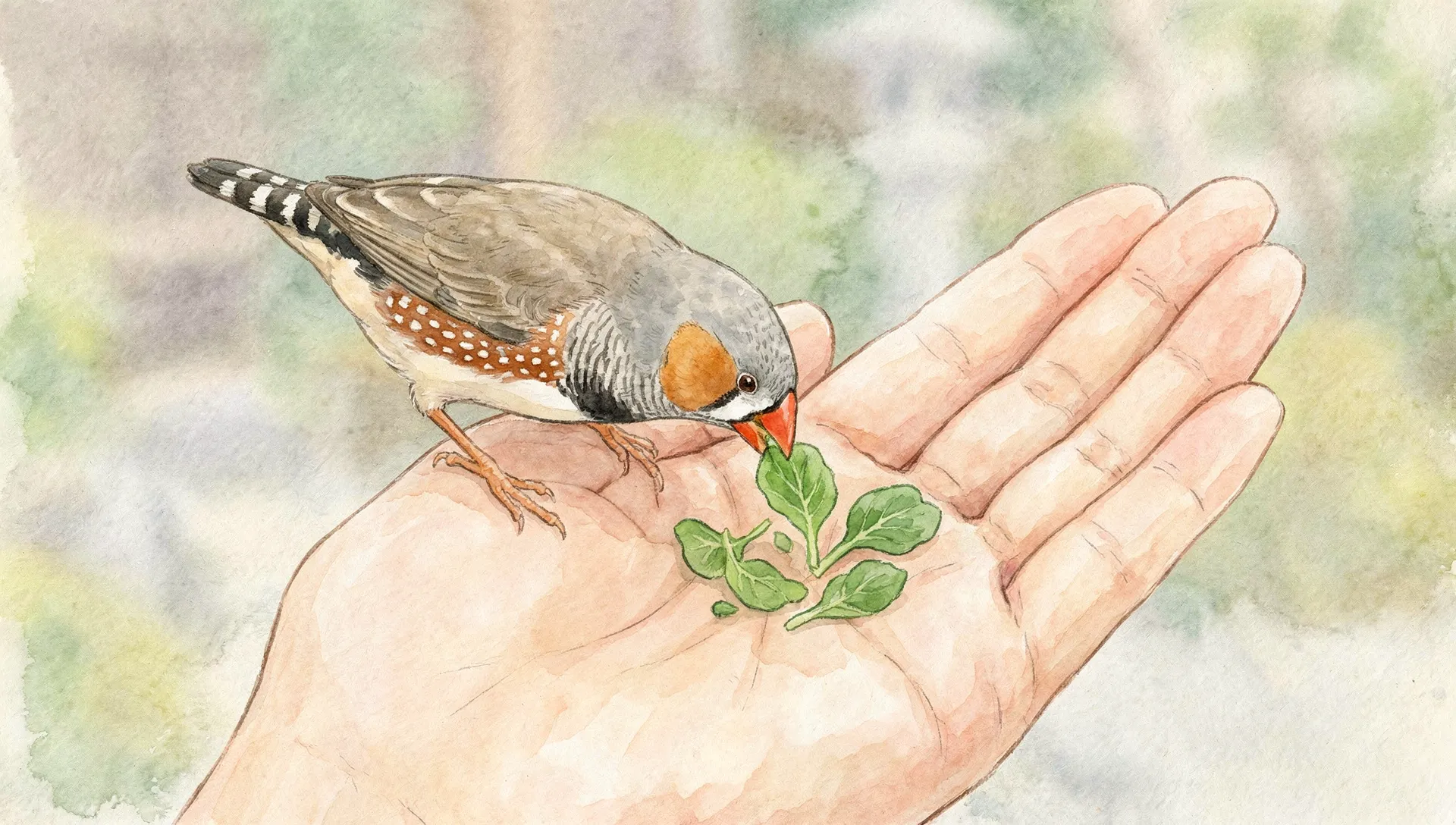 キンカチョウの手乗り